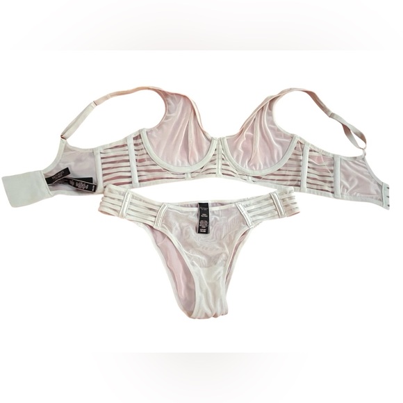 Victoria's Secret Cream Bra Sheer Mesh Adjustable Straps - Picture 2 of 2